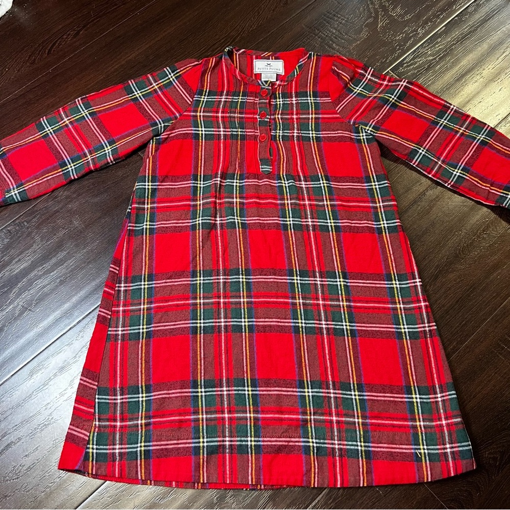 Petite Plum Plaid Red Kids Pajamas Nightgown Toddler 3T